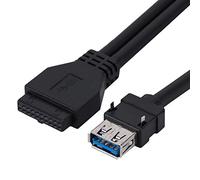 Keenso El Cable Frontal de Escritorio USB3.0 de Alta Velocidad Garantiza una Transmisión de Datos sin Errores para Montaje en Panel Negro 0,8 M/2,62 Pies para Constructores de PC (#3)
