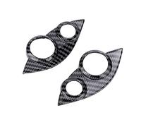 Keenso Embellecedor del Volante, Embellecedores de la Cubierta del Botón del Volante Material ABS Estilo Fibra de Carbono con Revestimiento Antipara Smart Fortwo Forfour 453 2015-2021