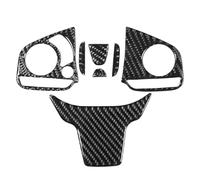 Keenso Embellecedores de la Cubierta del Volante, Pegatinas del Panel del Interruptor del Botón del Volante de Fibra de Carbono para 10th FC/FK 2016-2019 (A)