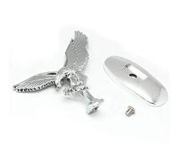 Keenso Emblema 3D Logotipo del Automóvil Adorno para el capó Delantero Insignia de águila Cromada para Automóvil con Base y Tornillo Fácil de Instalar Aleación de Zinc Durable 8,5x8,5 Cm (como se