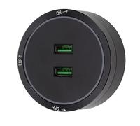 Keenso Enchufe de Guía Deslizante de Alimentación USB, Adaptador de Salida Fuerte y Práctico, 180-250v para Cocina Casera, Material ABS Negro