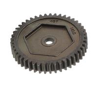 Keenso Engranaje Recto RC, Engranaje Recto de Metal de Acero 45T M0.8 con Orificio de 4 Mm, 37,5 Mm de Diámetro, 6 de Espesor, Compatible con Paso 32 para Reemplazo de Orugas RC de Escala 1 10
