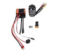 Keenso ESC sin Escobillas, Controlador de Velocidad Eléctrico de Aleación de Aluminio con Combo de Motor sin Escobillas de 60 A para Carreras de Coches RC 1/10 y Rendimiento sobre Orugas