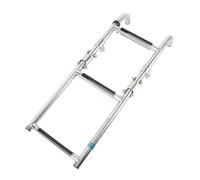 Keenso Escalera Plegable para Barcos de 3 Escalones, Montaje en Popa de Acero Inoxidable con Reposapiés Antideslizantes para Muelle de Yates
