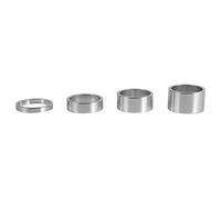 Keenso Espaciador para Auriculares de Bicicleta, 4 Piezas Espaciadores de Aleación de Aluminio con Vástago en Forma de Horquilla Delantera de Bici de 28,6 mm(Plata)