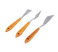 Keenso Espátula de Pintura Al óleo de Acero Inoxidable Duradera para Acuarela, Acrílico y Uñas de Pintura Al óleo, Juego de 3 Piezas