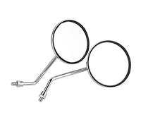 Keenso Espejo Retrovisor para Motocicleta, Espejo Lateral Redondo Plateado de Hierro, par Izquierdo y Derecho de 10 Mm, Giratorio Ajustable, Vista Clara de Día y Noche, Fácil Instalación para