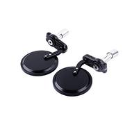 Keenso Espejo Trasero de Motocicleta, Espejo de Extremo de Barra de Aluminio, 7 8 Pulgadas, Redondo, Convexo, de Vidrio Transparente, Plegable, Ajustable, par para Ciclistas de Street Sport Cruiser