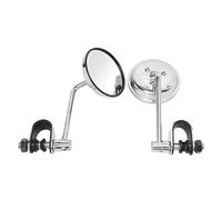 Keenso Espejos Retrovisores Laterales para Motocicleta, Espejo con Clip para Manillar de Metal y Vidrio, Diseño Redondo Convexo Ajustable 360, Universal para Motociclistas para