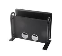 Keenso Estante de Pared Flotante de Doble Capa, Mano de Obra Exquisita, Organizador de Cables de DVD para Dormitorio, Pasillo, Aluminio Espacial Negro, 28 X 21 X 13,5 Cm