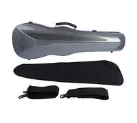 Keenso Estuche de Violín 4/4, Bolsa de Transporte de Violín Portátil Ligera de Fibra de Carbono con Termómetro (Gris Plateado)