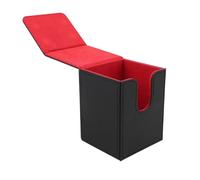Keenso Estuches para Tarjetas Coleccionables, Estuche para Baraja de 100 Cartas, Caja de Almacenamiento Commander con Cierre Magntico para y Tarjeta Deportiva (negro rojo
