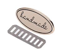 Keenso Etiquetas Hechas a Mano, Etiquetas de Aleación de Metal, Paquete de 5 Personalizadas para Bolsas para Manualidades de Costura y Proyectos de Bricolaje (Luz de oro)