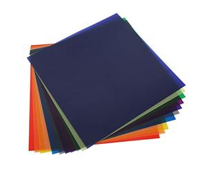 Keenso Filtro de Gel de Corrección de Color Profesional para Luz LED Estroboscópica, Película de Filtro de Color Altamente Translúcida para Efectos Sorprendentes, 11 Piezas Cuadradas de 11,8 X,8