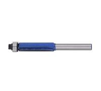 Keenso Fresa de Extremo de Chaflán Azul, Broca Cortadora de Carpintería Robusta para Recorte de Bordes, Vástago de 6mm de Acero de Tungsteno, Adecuada para Decoración del Hogar (6x3/8x30)