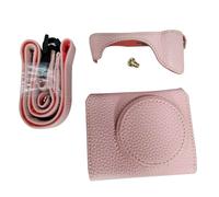 Keenso Funda Protectora para Cámara, Bolsa de Transporte de Estilo Retro para Cámara G7 X Mark II/III, Agarre Mejorado de Cuero Premium para Fotografía Al Aire Libre (Pink)
