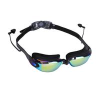 Keenso Gafas de Natación, Juntas de Silicona Contorneadas 3D con Puente Nasal de TPU Flexible para Protección Triple de Barrera de Agua, Revestimiento de Espejo Antivaho, Diadema Elástica (marco