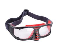 Keenso Gafas Deportivas Elegantes con Correa Ajustable, Lentes Antivaho a Prueba de Arañazos para Baloncesto, Ciclismo, Correr, con Correa Ajustable (negro rojo)