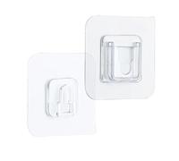 Keenso Ganchos de Pared Adhesivos Transparentes Impermeables de Doble Cara, Adhesivo Fuerte para Baño y Cocina, 6x6cm, 1 Unidad, Eliminación sin Rastro, Ahorro de Espacio