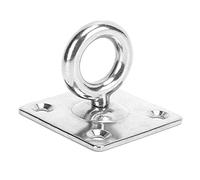 Keenso Ganchos de Techo de Acero Inoxidable Hebilla de Puerta Cuadrada Giratoria 360 Almohadilla Resistente a la Corrosión Placa de Ojo para Barco Marino Yate Cabina Almacenamiento en el Hogar