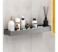 Keenso Gray Space - Estante de baño de aluminio montado en la pared, diseño hueco, gran capacidad, 30 cm (una capa)