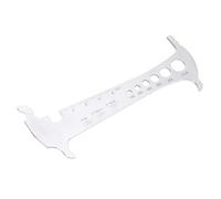 Keenso Herramienta de indicador de desgaste de cadena de bicicleta, comprobador de cadena de acero inoxidable, regla de medición de cadena 3 en 1, herramienta para mantenimiento de bicicletas