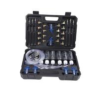 Keenso Herramienta de Prueba de Flujo de Inyector Diésel Probador de Inyectores de de Metal y ABS Kit de Riel Común de 6 Cilindros con 24 Adaptadores 6 Botellas y Mangueras para Mecánicos de Garaje