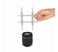 Keenso Herramienta Sólida de Reparación de Cámara de Doble Cabezal, Apertura Máxima de 105 Mm, Llave de Mantenimiento de Lente de Acero Inoxidable para Cámara DSLR, Viene con Tornillos Hexagonales y