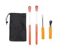 Keenso Herramientas de Ajuste de Holgura, Juego de 4 Piezas con Llaves de 7/16 Pulgadas y 9/16 Pulgadas y Herramienta de Liberación de Horquilla para Mantenimiento del de Frenos de