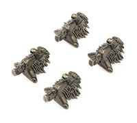 Keenso Horse Reform - Patas de protección de esquinas antiguas para reparto de fundición, 4 unidades, caja de madera de bronce, protección de patas con tornillos, ideal para vino tinto/joyeros