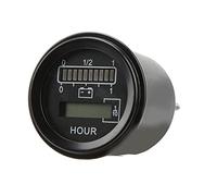 Keenso Indicador de Batería Redondo de 24 V Indicador de Batería Redondo LED ABS Pantalla de Potencia de 10 Niveles Esfera de 57 Mm Alerta Roja y Bloqueo de Elevación para Monitoreo de de Montacargas