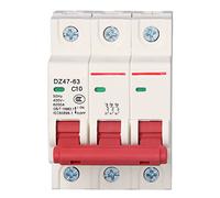 Keenso Interruptor de Alimentación en Miniatura Din Rail Mount PC Cubierta de Aire Doméstico AC 400 V 3P DZ47-63 con una Instalación Cómoda (10A)