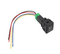 Keenso Interruptor de Botón de 4 Polos de 12 V, Indicador LED, Conexión Segura a Prueba de Golpes con Kit de Cables para Luz Antiniebla, Tira de Lámpara LED, Luces DRL Pod