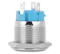Keenso Interruptor de Botón de Metal Brillante Amarillo con Protección IP65, Interruptor de Botón Push Hecho de Acero Inoxidable con 4 Pines, 2 Piezas para Alta Gama y Anticorrosión