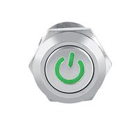 Keenso Interruptor de Botón Momentáneo Interruptor de Alimentación LED de Acero Inoxidable de 12 Mm 3A 12V IP65 Botón de Metal Iluminado a Prueba de Agua para Panel Industrial de Motocicleta de