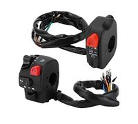 Keenso Interruptor de Controlador de Manillar de 22 Mm, Interruptor de Motocicleta Izquierdo Derecho con Bocina de Señal de, Luz Antiniebla de Haz Alto y bajo, Arranque Eléctrico,
