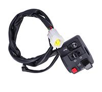 Keenso Interruptor de Manillar de 7, 8 Pulgadas, Interruptor de Manillar Universal ABS con Enchufe de 9 Pines, 22 Mm, Bocina de Luz de Motocicleta, Señal de, Controlador de Lámpara Antiniebla