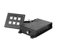 Keenso Interruptor de Panel Táctil de 12 24 V, Interruptor de Control de Membrana ABS 6P con Retroiluminación LED IP66, 10 A por Circuito con Cableado Micro USB para Tablero Marino de Automóvil,