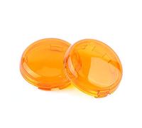 Keenso Juego de 2 lentes de luz intermitente para lentes de motocicleta, diseño redondo, compatible con Deuce 1986-15 plástico intermitente naranja