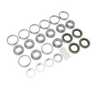 Keenso Juego de 4 Rodamientos para Cubo de Rueda de Remolque L44643, Rodamientos Interiores y Exteriores con Sellos de Grasa, Pasadores de Chaveta, Arandelas para Eje de Remolque de 1