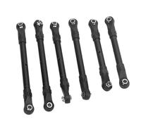 Keenso - Juego de barras de dirección RC de aleación de aluminio, 6 piezas, tensores largos y cortos, 78,5 Mm, 88,5 Mm, 98, para 1 10 coches RC Slash Rustler Stampede 4x4 (BLACK)