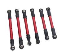Keenso - Juego de barras de dirección RC de aleación de aluminio, 6 piezas, tensores largos y cortos, 78,5 Mm, 88,5 Mm, 98, para 1 10 coches RC Slash Rustler Stampede 4x4 (rojo)