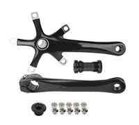 Keenso Juego de brazo de manivela para bicicleta, aleación de aluminio, plegable, manivela hueca integrada izquierda y derecha, contiene tornillo de eje medio (negro) bicicletas y piezas de repuesto