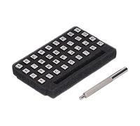 Keenso Juego de Herramientas de Perforación del Alfabeto, Kit de Estampado de Metal Duradero para Manualidades de Cuero, 37 Piezas, Incluidas Letras y Números