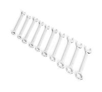 Keenso Juego de Llaves Combinadas de 10 Piezas, Llave de Apertura Dodecágono de Acero 45 4 11 Mm 5 32 7 16 Pulgadas, con Escala Transparente y Revestimiento Antioxidante, para (Métrico 16CM)