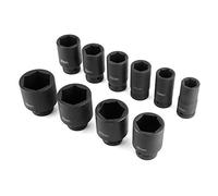 Keenso Juego de Llaves de Vaso de Impacto Profundo Métricas, Acero CrMo con Accionamiento de 3/4 Pulgadas, 22 Mm a 50 Mm, Diseño de 6 Puntos, Herramienta de Reparación de Automóviles Duradera para