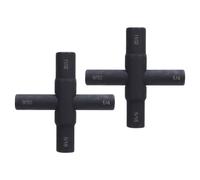 Keenso Juego de Llaves para Grifo de 4 Vías Llave de Acero Compacta para Grifos y Válvulas 2 Piezas Fosfatado Negro