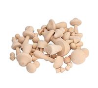 Keenso Juego de Manualidades de Setas de Madera sin Terminar, Decoración de Setas de Madera con Acabado Fino para Manualidades Pintadas a Mano, 40 Piezas de Decoración de para Dormitorio y