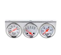 Keenso Juego de Medidores Triples Universales Grupo de Medidores Triples de Metal y Plástico Medidor de Presión de Aceite de Voltios y Temperatura del Agua de 52 Mm 100 a 280 Fahrenheit para Autos