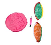 Keenso Juego de Patio de Pantalones de Abuelita, Juegos Gigantes de Lanzamiento Recreativo Al Aire con 2 Pelotas Hinchables para la Fiesta de Reunión Familiar de Relevos de Equipo (Rosa roja)